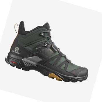 Salomon X ULTRA 4 MID GORE-TEX Túracipő Férfi Zöld Fekete | HU 2083MQZ